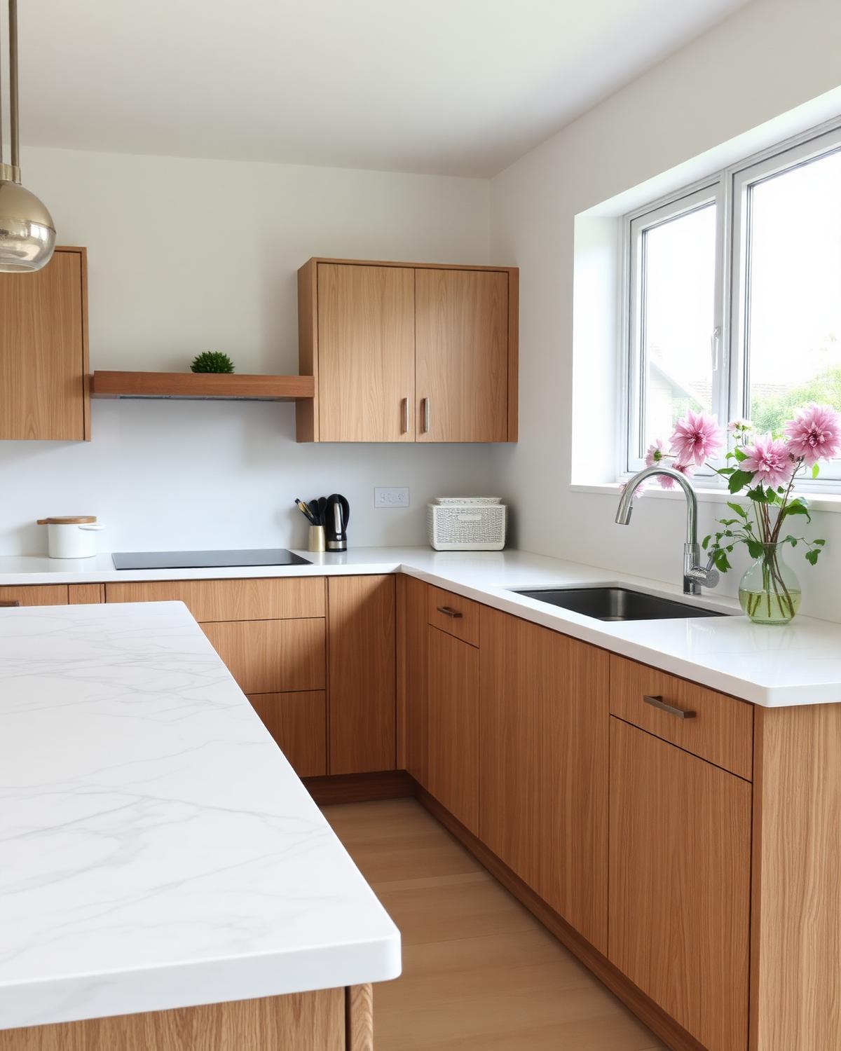 Oak & Marble Kitchen